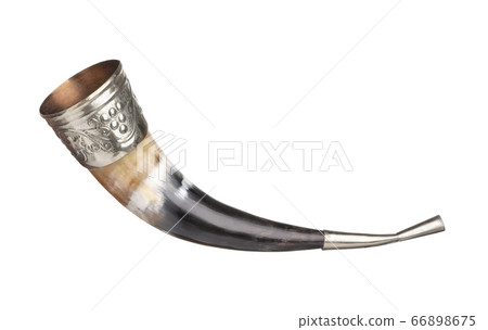 Side view of old drinking horn 66898675