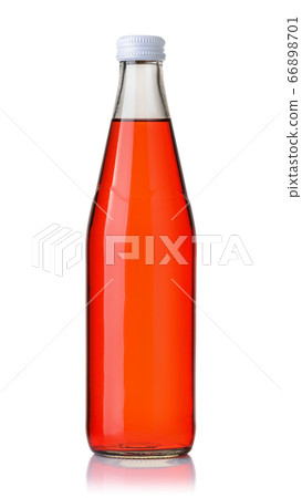 Bottle of carbonated strawberry soft drink 66898701