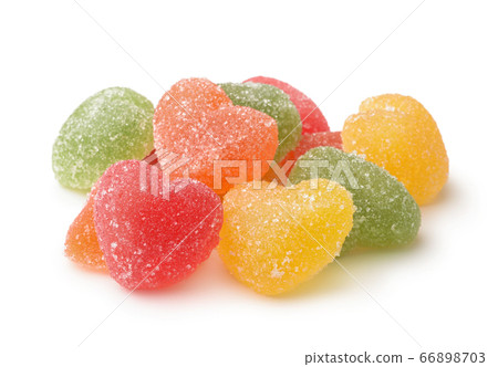 Group of heart shaped fruit marmalade candies 66898703