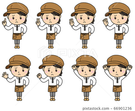 女孩01_15（為陷入困境的面孔咖啡館和雜貨店店員設定了各種姿勢） 66901236