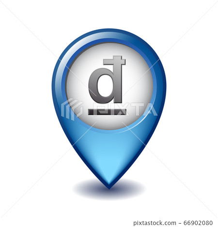 Vietnamese Dong symbol on Mapping Marker vector icon. 66902080