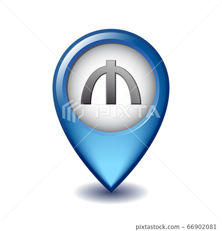 Azerbaijani manat symbol on Mapping Marker vector icon. 66902081