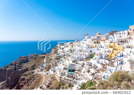 [希臘]藍色和白色的聖托里尼島世界（八月） 66902922