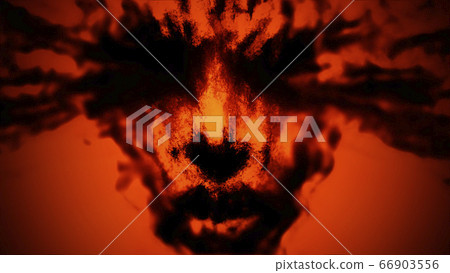 Female face with splashes of blood from the eyes. 66903556
