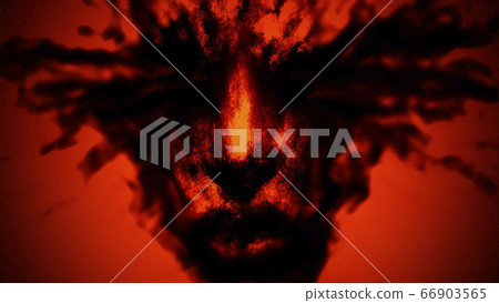 Girl face with splashes of blood from the eyes. 66903565