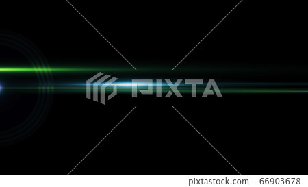 Anamorphic lens flare from a photo camera lens 66903678