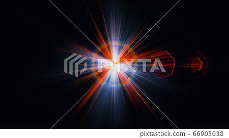 Anamorphic lens flare from a photo camera lens Anamorphic lens flare from a photo camera lens 66905038