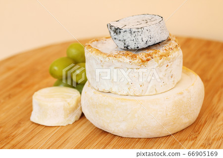 Stack of camembert cheese 66905169