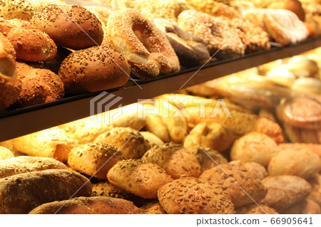 appetizing bread on showcase 66905641