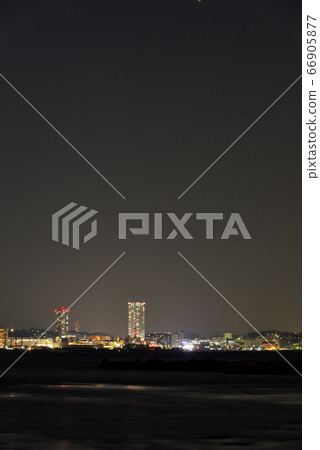 Night view near Heisei-cho and Miharu-cho Scenery of Yokosuka City, Kanagawa Prefecture 66905877