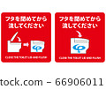 用於創建通知和顯示的材料，用於在沖水之前關閉紅色蓋子 66906011