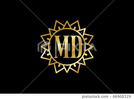 Initial Monogram Letter M D Logo Design Vector Template. M D Letter Logo Design 66908329