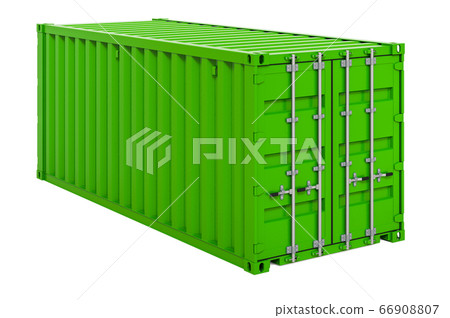 Green cargo container shipping freight - Stock Illustration [66908807 ...