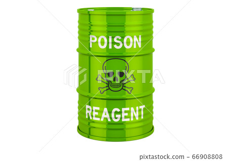 Green Barrel with poison reagent. 3D rendering Green Barrel with poison reagent. 3D rendering 66908808