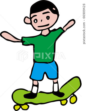Boy on roller skates 66909428
