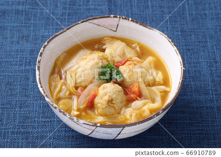 Soup of chicken dumplings Soup of chicken dumplings 66910789