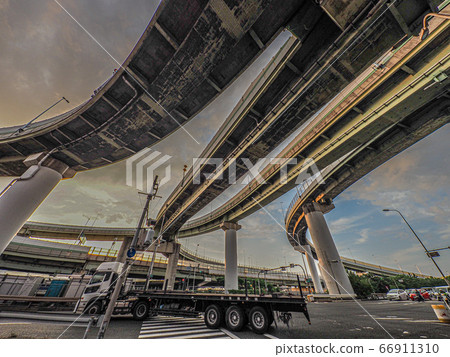 Sukematsu Junction Underpass Overpass Night view Sukematsu Junction Underpass Overpass Night view 66911310