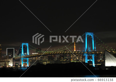Rainbow bridge seen from Odaiba [night view] 66913138