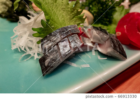 Sendai Minomushi Shime mackerel skin close-up horizontal position Sendai Minomushi Shime mackerel skin close-up horizontal position 66913330