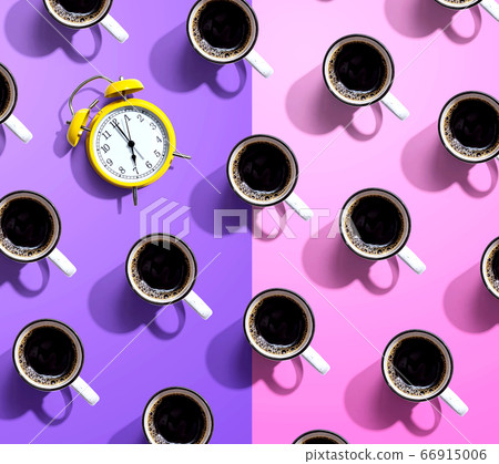 Seven AM alarm clock with coffee mags Seven AM alarm clock with coffee mags 66915006