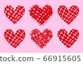 Isolated vector mosaic hearts for Valentine Day 66915605