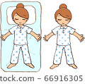 Stock illustration: a woman sleeping in big letters with or without futon set 66916305