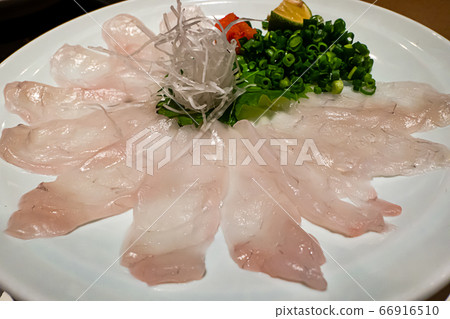 虎魚生魚片薄結構特寫水平位置 66916510