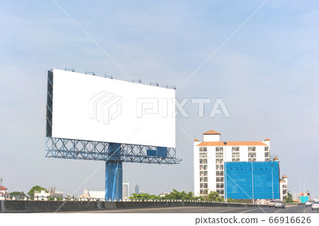 billboard blank on road in city for advertising background 66916626