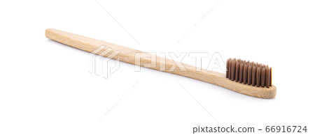 Wooden toothbrushes on a white background 66916724