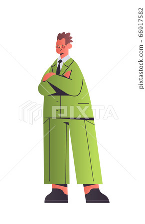 happy businessman with folded hands business man office worker in casual clothes male cartoon character 66917582