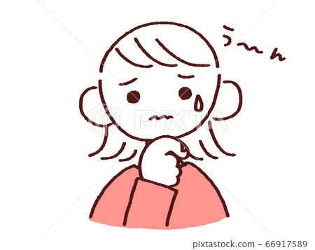 Young woman worried with hands on face Young woman worried with hands on face 66917589