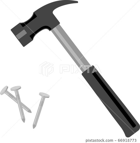 3d Hammer And Nails Stock Photo - Download Image Now - Black Color,  Close-up, Construction Industry - iStock