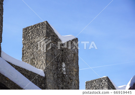fortified castle wall Siguenza, Guadalajara, Castilla La Mancha, spain 66919445