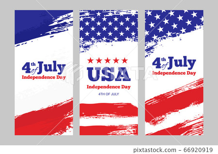 Independence day United States of America, 4th of July greeting card design. Vector 66920919