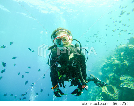 Diving woman 66922501