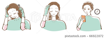 Woman hair coloring coloring hair illustration 66922872