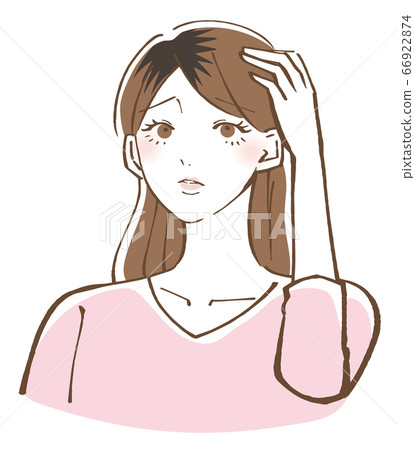 Parting black hair color hair illustration 66922874