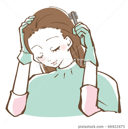 Woman hair coloring coloring hair illustration 66922875