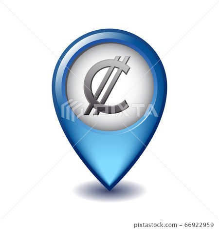 Salvadoran colon symbol on Mapping Marker vector icon. Salvadoran colon symbol on Mapping Marker vector icon. 66922959