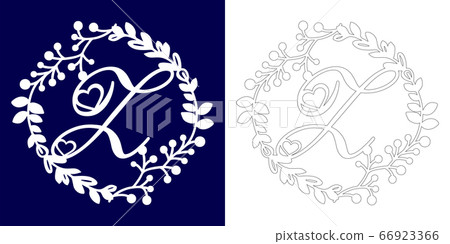 Vector wedding initial monogram for laser cutting. - Stock Illustration ...