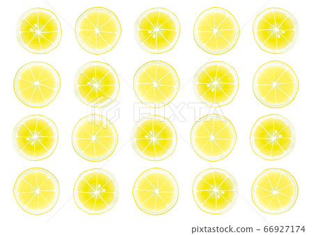 Whole pattern pattern background illustration (watercolor) of sliced lemon 66927174