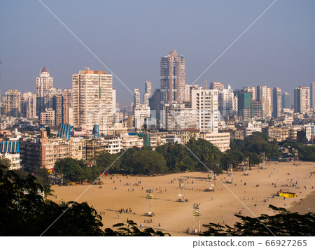 Mumbai skyline view from Marine Drive in Mumbai, India. Mumbai skyline view from Marine Drive in Mumbai, India. 66927265