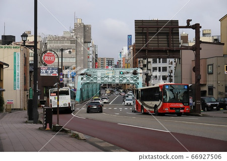 Ishikawa Kanazawa Saikawa Bridge and Hokuriku Railway Bus 66927506