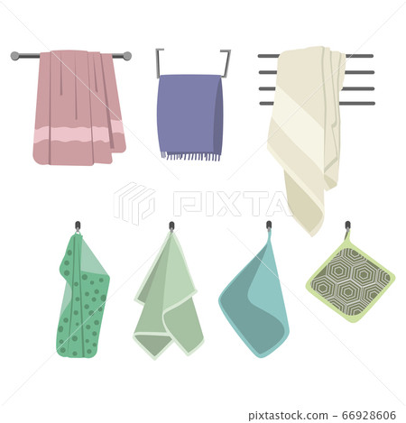 Towels hang on hook for kitchen or bathroom 66928606