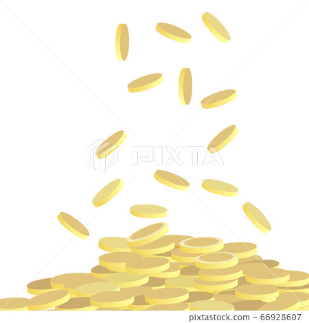 Pile of golden coin, money fall down Pile of golden coin, money fall down 66928607