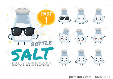 Vector set of cartoon images of Salt Bottle. Part 66929285