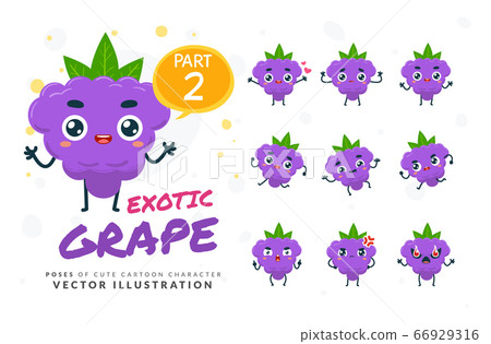 Vector set of cartoon images of Grape. Part 2 Vector set of cartoon images of Grape. Part 2 66929316