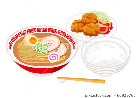 一套拉麵和炸雞的插圖 一套拉麵和炸雞的插圖 66929763
