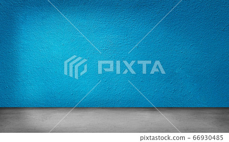 Blue concrete wall texture background with light shading for interior design and product showing. 66930485