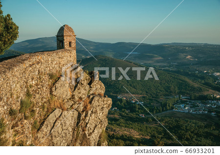 Watchtower made of bricks over cliff in Marvao Watchtower made of bricks over cliff in Marvao 66933201